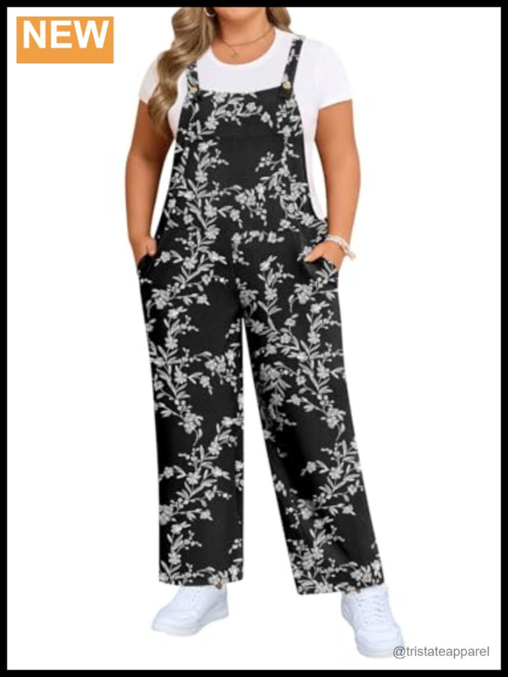 Womens Plus Size Jumpsuit Adjustable Strap Romper with Pockets 100% Polyester